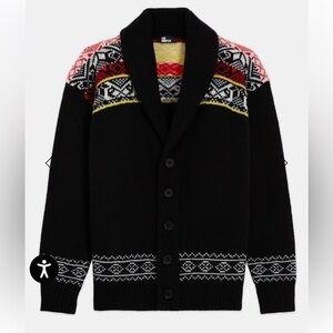 The Kooples Merino Wool Jacquard Classic Fit Shawl Collar Cardigan Size XS